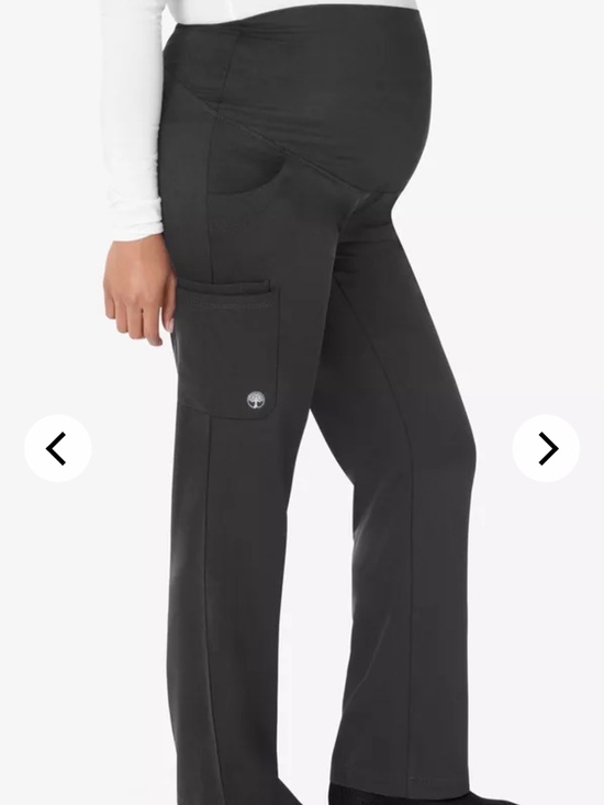 healing hands Pants - Maternity Black Pocket Scrub Pants